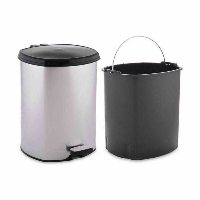 Coș de gunoi pentru hârtie cu pedală Argintiu Plastic 6 L (6 Unități)