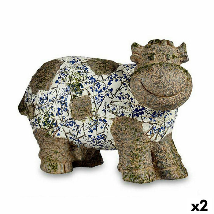 Figurină decorativă de grădină Vacă Polirășină 18,5 x 33,5 x 46,5 cm (2 Unități)