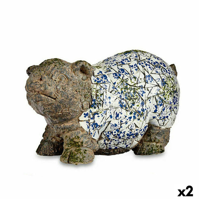Figurină decorativă de grădină Porc Polirășină 20,5 x 26 x 47 cm (2 Unități)
