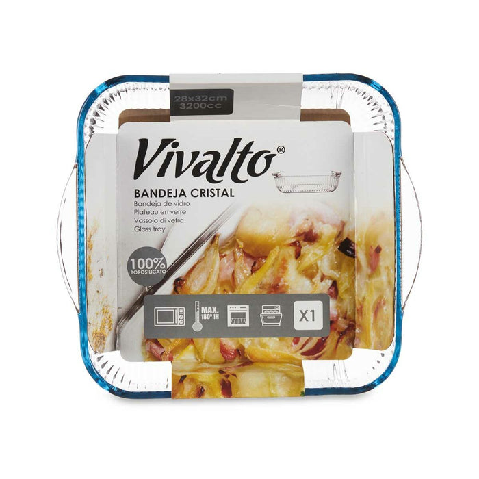 Tavă pentru Cuptor Transparent Sticlă borosilicată 27,4 x 6 x 31,2 cm (6 Unități)