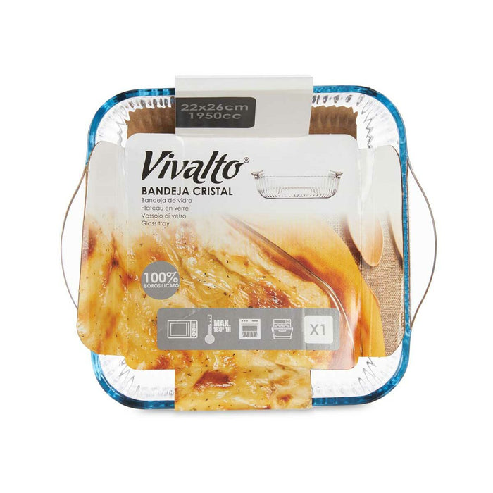 Tavă pentru Cuptor Transparent Sticlă borosilicată 21,5 x 6 x 25,2 cm (6 Unități)