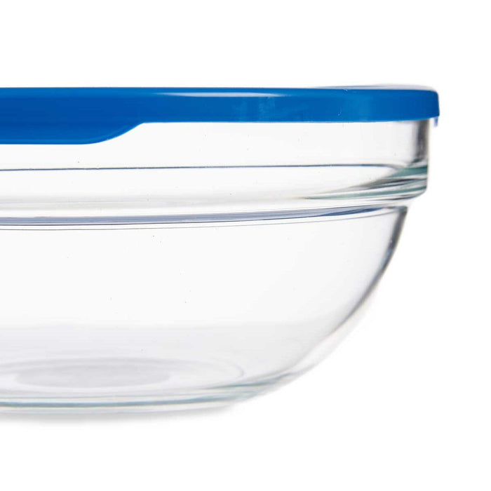 Cutie rotundă pentru prânz cu capac Chefs Albastru 1,135 L 17,2 x 7,6 x 17,2 cm (4 Unități)