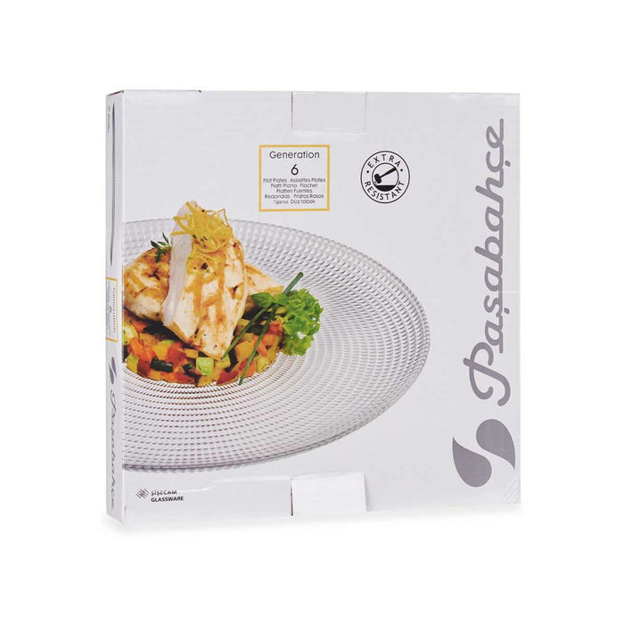 Set de farfurii Generation Ø 27 cm Transparent Sticlă (4 Unități)