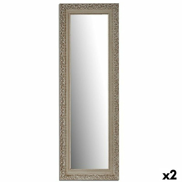 Oglindă de perete Alb Lemn Sticlă 45,5 x 136 x 1,5 cm (2 Unități)
