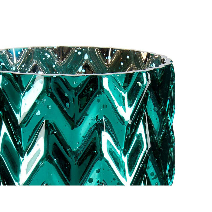 Vază Gravare Spic (de grâu) Turquoise Geam 11,3 x 19,5 x 11,3 cm (6 Unități)