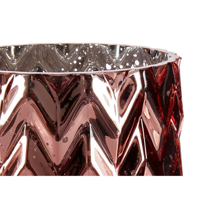 Vază Gravare Spic (de grâu) Roz Geam 11,3 x 19,5 x 11,3 cm (6 Unități)