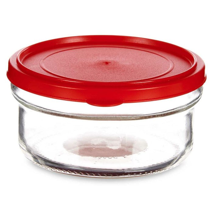 Cutie rotundă pentru prânz cu capac Roșu Plastic 415 ml 12 x 6 x 12 cm (24 Unități)