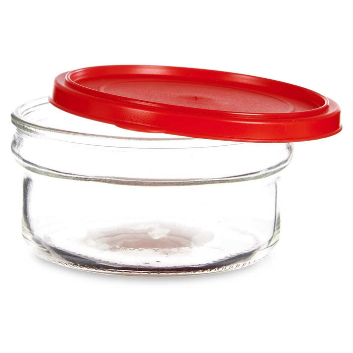 Cutie rotundă pentru prânz cu capac Roșu Plastic 415 ml 12 x 6 x 12 cm (24 Unități)