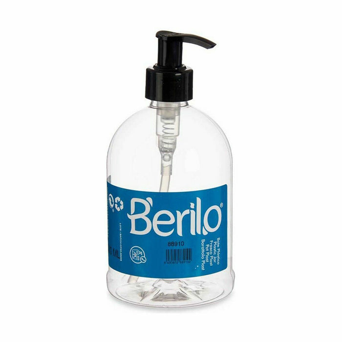 Dozator de Săpun Negru Transparent Plastic 500 ml (12 Unități)