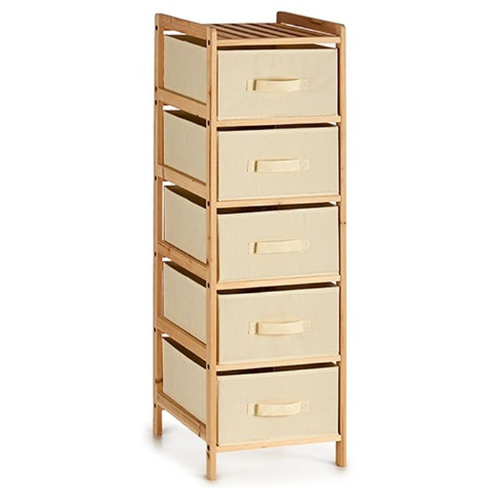 Dulap cu Sertare Crem Lemn Textilă 34 x 103 x 36 cm (2 Unități)