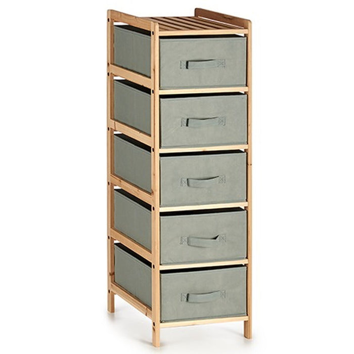Dulap cu Sertare Gri Lemn Textilă 34 x 103 x 36 cm (2 Unități)