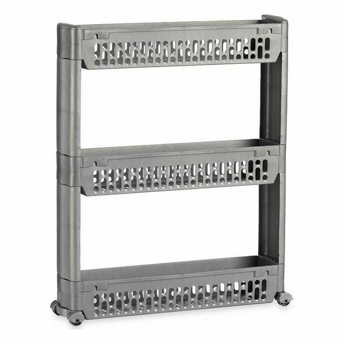 Raft Cu roți Gri Plastic 54,5 x 13 x 67 cm (6 Unități)