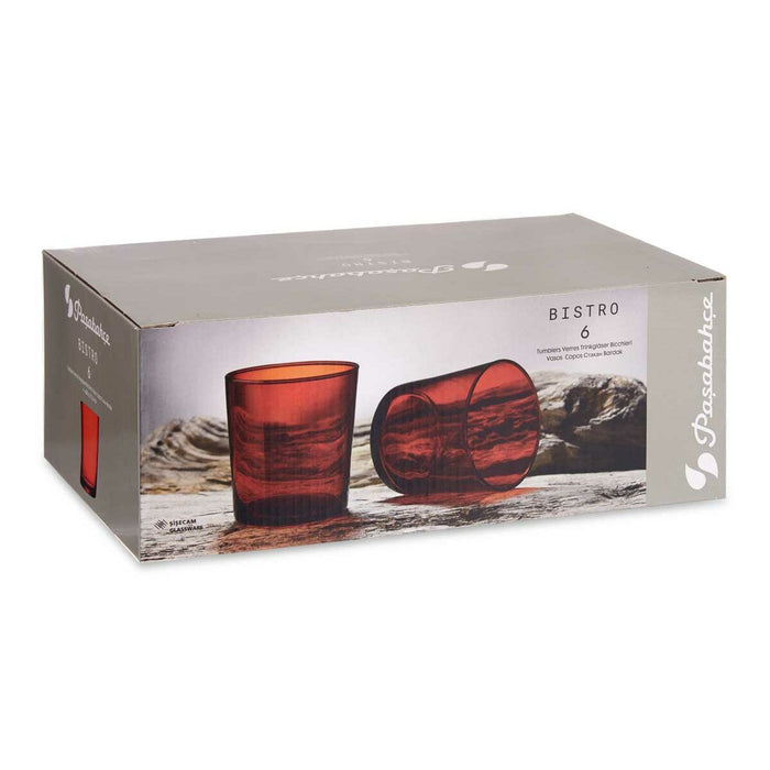 Set de pahare Bistro Roșu Sticlă 380 ml (4 Unități)