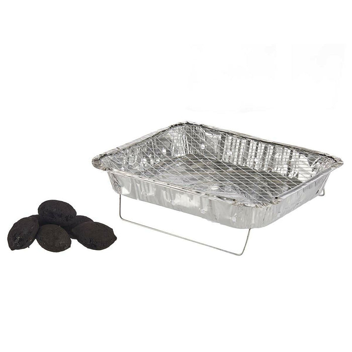 Grătar de unică folosință Aluminiu Cărbune 23,5 x 6 x 30,5 cm (12 Unități)
