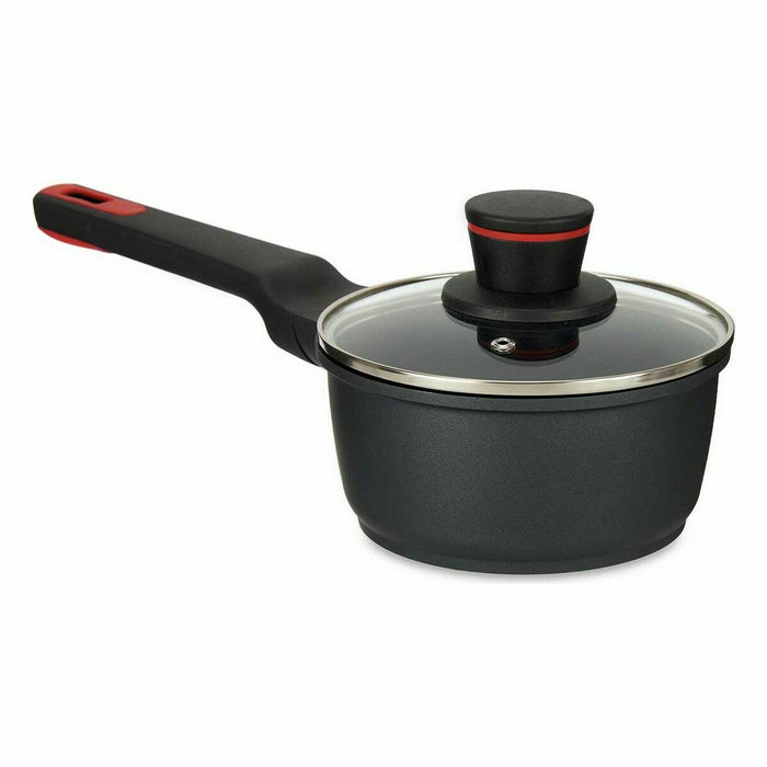 Caserolă cu capac Ø 16 cm Negru Aluminiu (6 Unități)