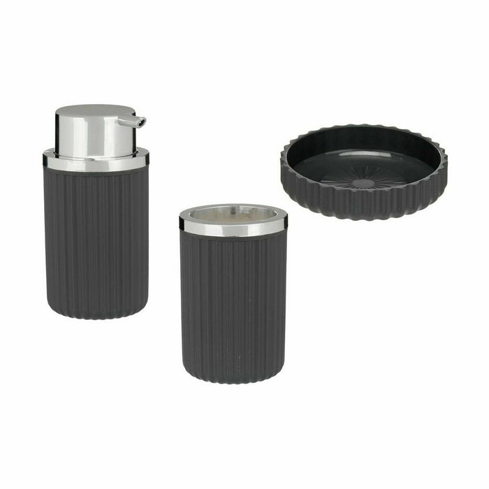 Set de Baie Antracit Plastic (12 Unități)