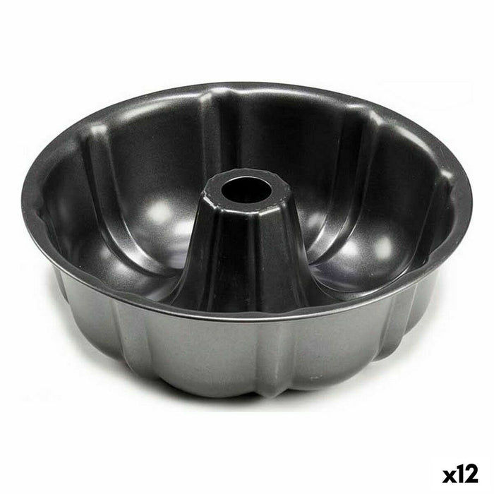 Formă pentru cuptor Inel Gri închis Metal 25,4 x 8 x 25,4 cm (12 Unități)
