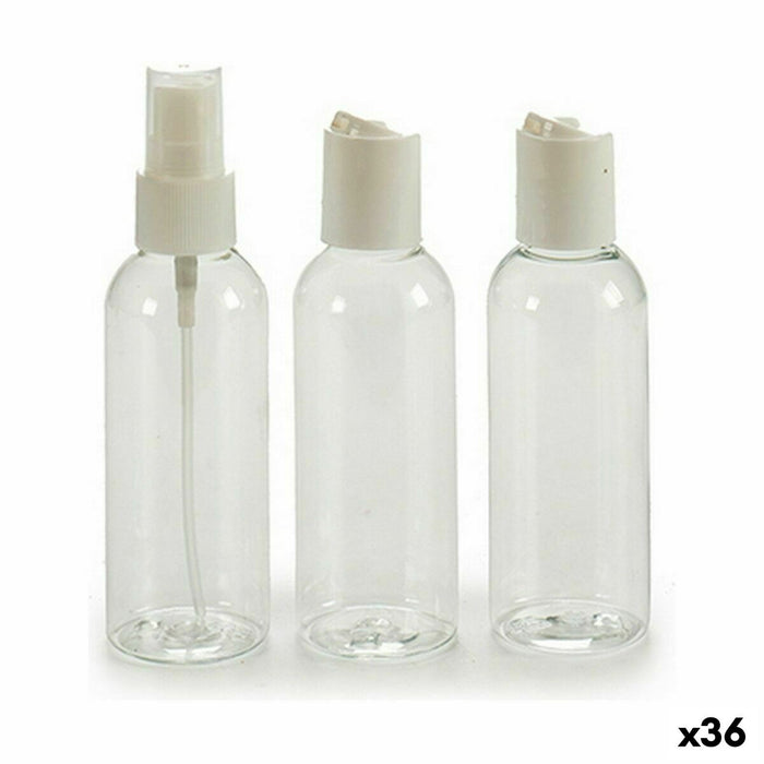 Set de Voiaj Cutii metalice Transparent 3 x 21 x 18 cm (36 Unități)
