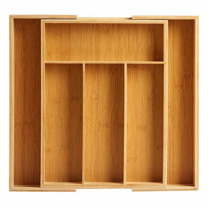Organizator pentru tacâmuri Compartiment adaptabil Extensibil Bambus (6 Unități)