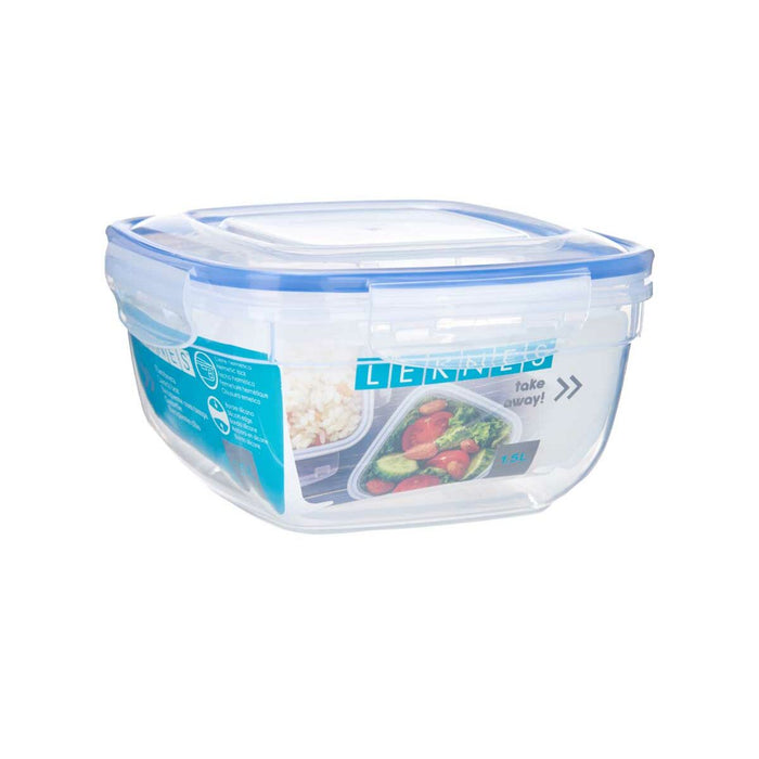 Cutie pentru prânz ermetică Pătrat Transparent polipropilenă 1,5 L 17 x 10 x 17 cm (12 Unități)