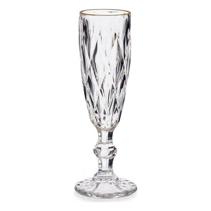 Pahar de șampanie Diamant Auriu* Transparent Sticlă 170 ml (6 Unități)