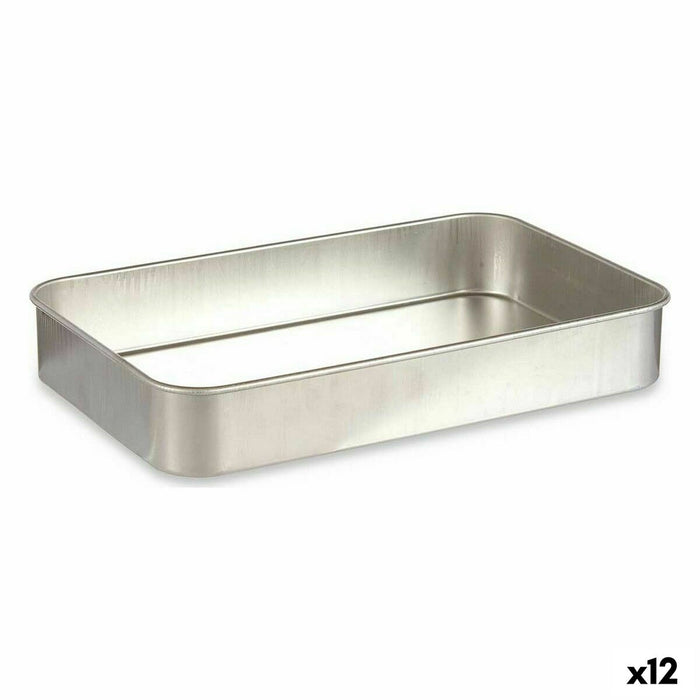 Oală pentru gratinat Argintiu Aluminiu 41 x 6,5 x 26 cm (12 Unități)