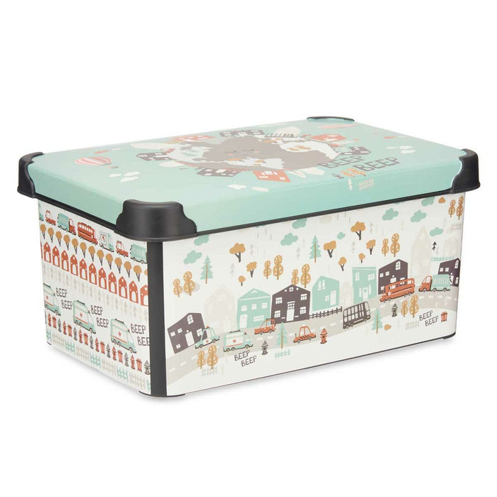 Cutie de depozitare cu capac Infantil Drum Plastic 10 L 23 x 16,5 x 35 cm (12 Unități)