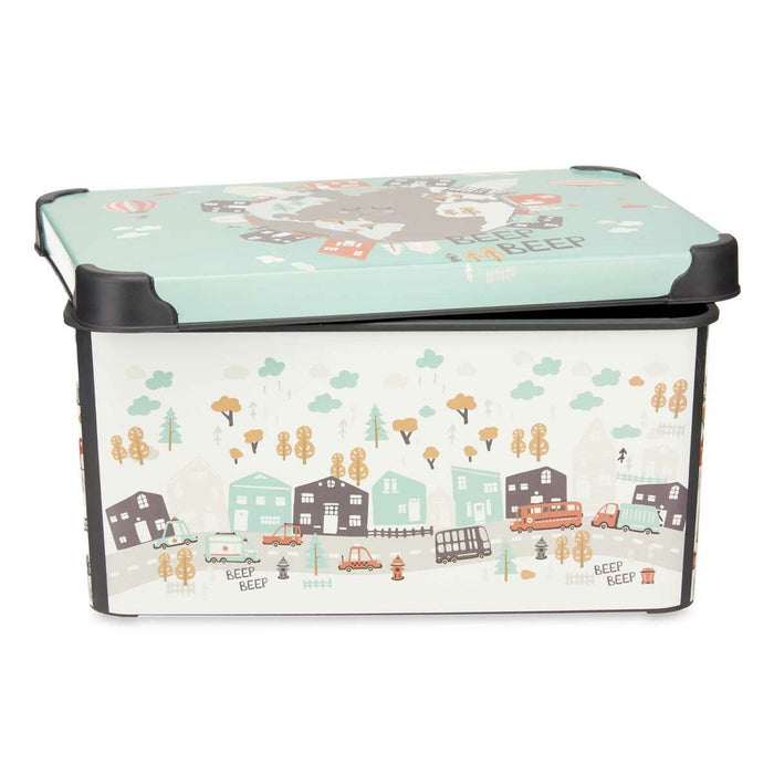 Cutie de depozitare cu capac Infantil Drum Plastic 10 L 23 x 16,5 x 35 cm (12 Unități)