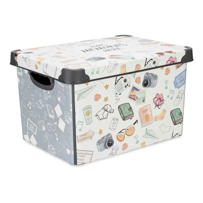 Cutie de depozitare cu capac Memories Juvenil Plastic 17 L 27,5 x 22 x 36,5 cm (12 Unități)