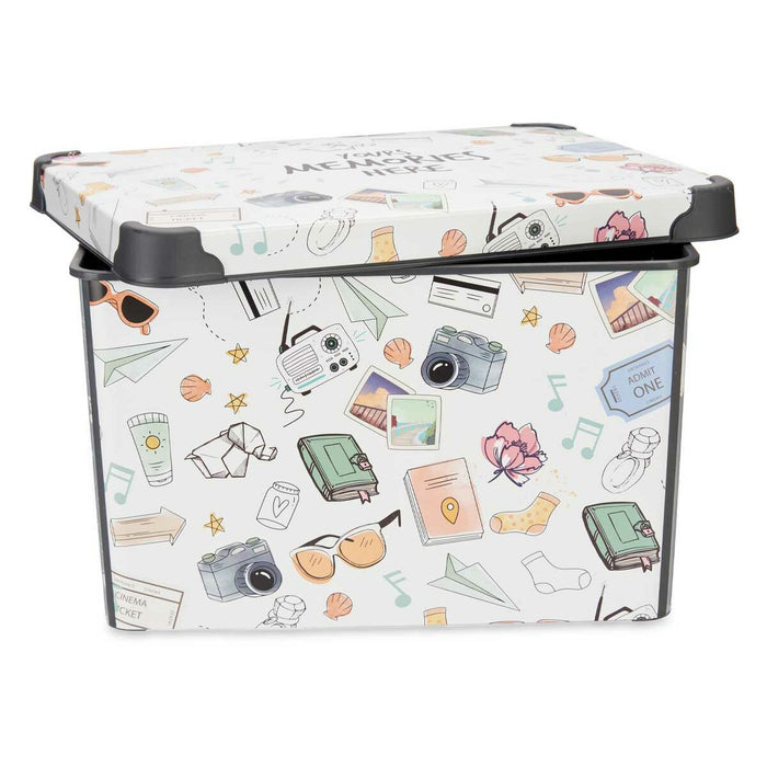 Cutie de depozitare cu capac Memories Juvenil Plastic 17 L 27,5 x 22 x 36,5 cm (12 Unități)