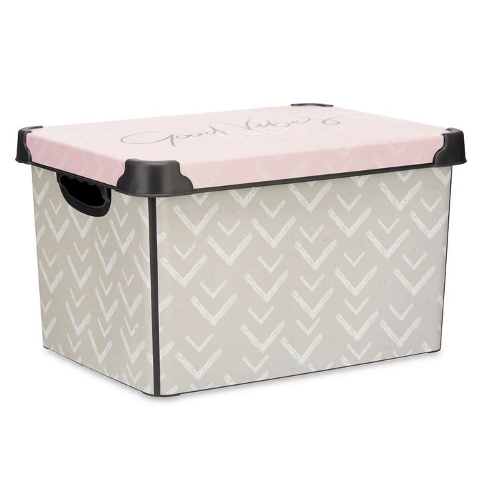 Cutie de depozitare cu capac Vibes Săgeți 22 L Roz Plastic 30 x 23,5 x 40 cm (12 Unități)
