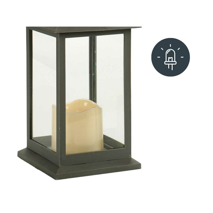 Lanternă LED Alb Negru Geam Plastic 13,5 x 34,5 x 13,5 cm (12 Unități)