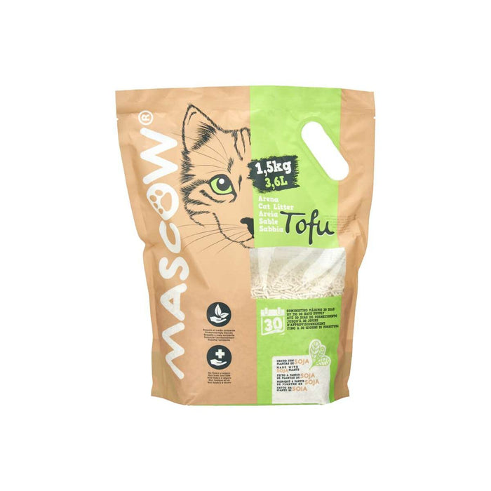 Nisip pentru pisici 1,5 Kg Soia Alb (8 Unități)