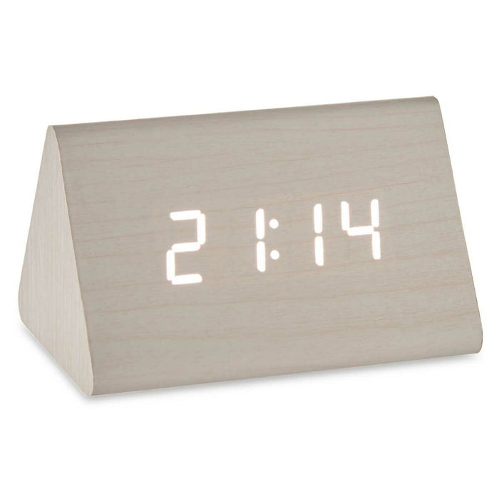 Ceas Digital de Birou Alb PVC Lemn MDF 11,7 x 7,5 x 8 cm (12 Unități)