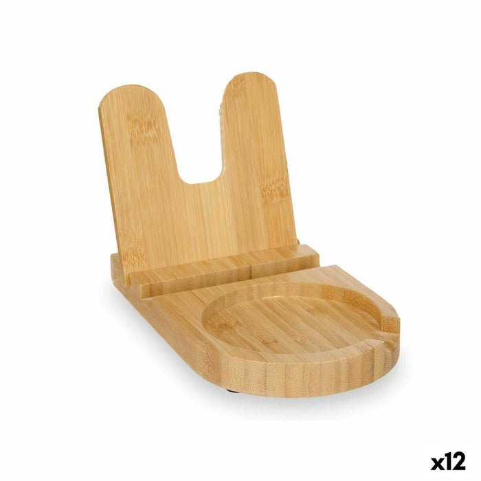 Suport pentru ustensile de bucătărie Natural Bambus 12,7 x 20,5 x 3,5 cm (12 Unități)