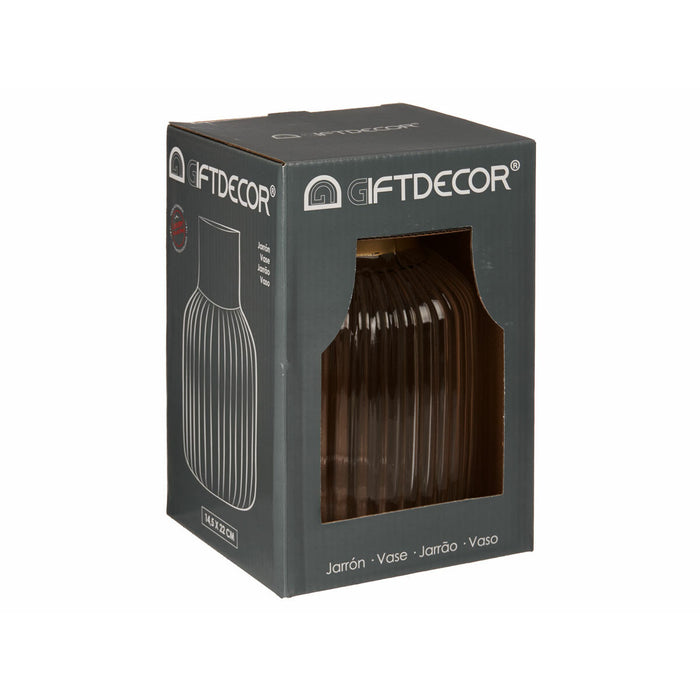 Vază Transparent Auriu* Sticlă 14,5 x 22 x 14,5 cm (6 Unități)