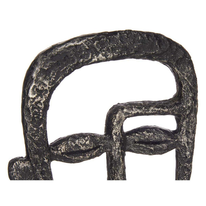 Figură Decorativă Față Negru 19,5 x 38 x 10,5 cm (4 Unități)