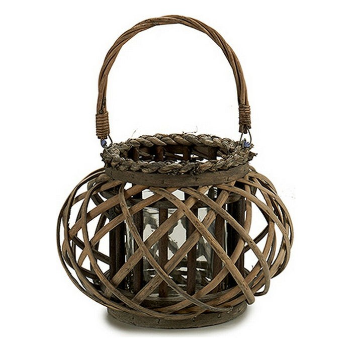 Suport de Lumânări 30 x 18,5 x 23 cm Maro Sticlă răchită (6 Unități)