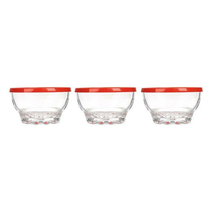 Set de boluri Karaman Roșu Transparent Sticlă Polietilenă Ø 10,5 cm 275 ml (8 Unități)