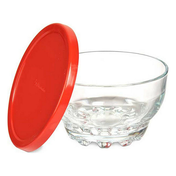 Set de boluri Karaman Roșu Transparent Sticlă Polietilenă Ø 10,5 cm 275 ml (8 Unități)