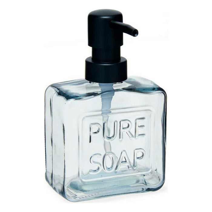 Dozator de Săpun Pure Soap 250 ml Geam Negru Plastic (12 Unități)