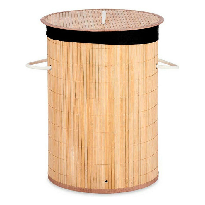 Coș pentru rufe murdare Natural Negru Metal Bambus 48 L Lemn MDF (4 Unități)
