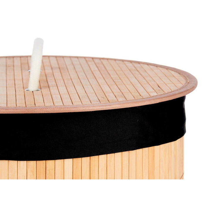 Coș pentru rufe murdare Natural Negru Metal Bambus 48 L Lemn MDF (4 Unități)