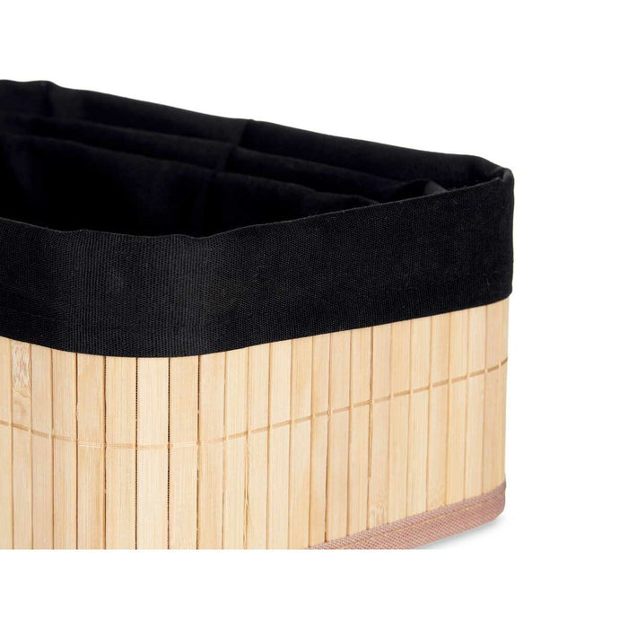 Organizatoare Set Negru Natural Bambus 31 x 12 x 21 cm (4 Unități)