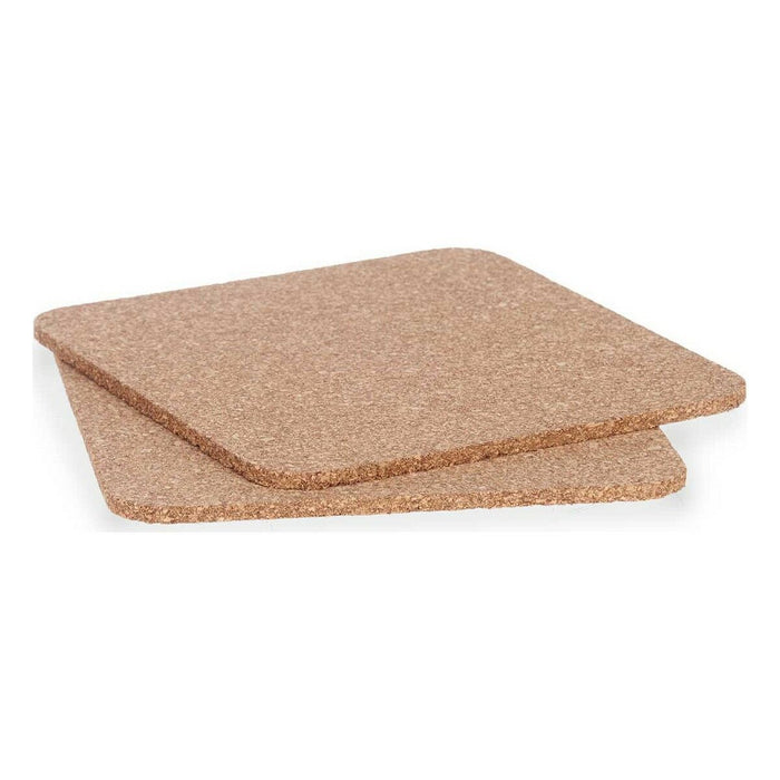 Set de covorașe de masă Suport Protecție pentru Masă Natural Plută 18 x 0,5 x 18 cm (12 Unități)