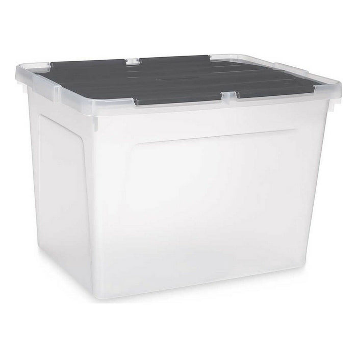 Cutie de depozitare cu capac 48 L Transparent Antracit (6 Unități)