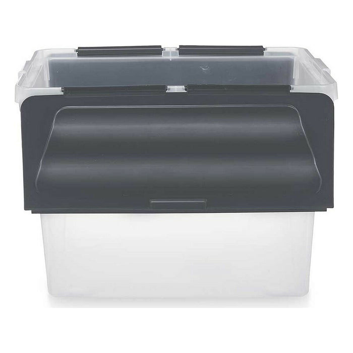 Cutie de depozitare cu capac 48 L Transparent Antracit (6 Unități)