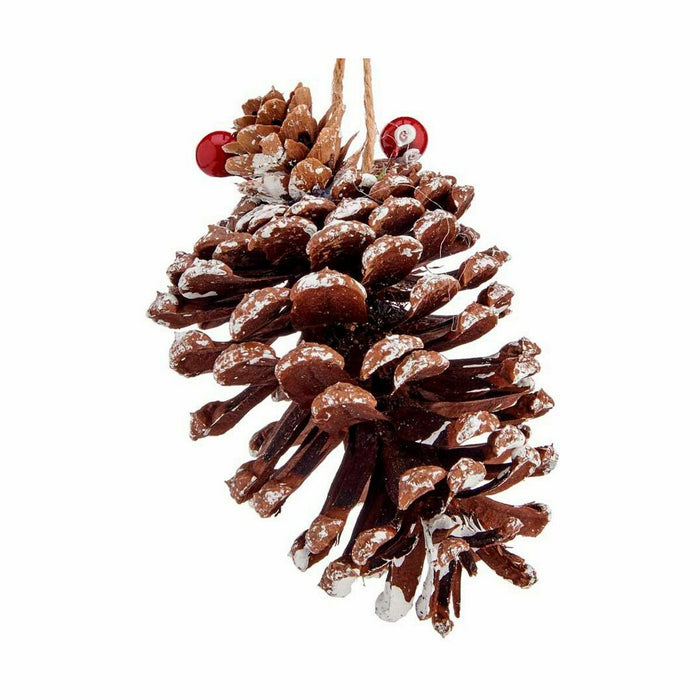 Ornament de Crăciun Con de brad Maro Roșu 7 x 11,5 x 7 cm (24 Unități)