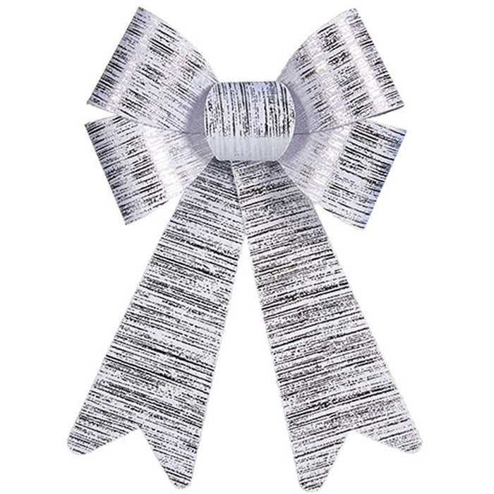 Fundă Ornament de Crăciun Argintiu PVC 16 x 24 x 4 cm (12 Unități)