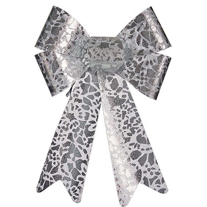 Fundă Ornament de Crăciun Cu imprimeuri Argintiu PVC 16 x 24 x 4 cm (12 Unități)